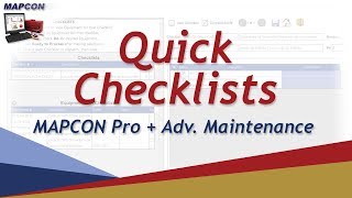 Quick Checklists -MAPCON CMMS