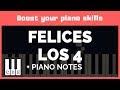 Felices los 4 🎹  easy letter notes for piano 🎹