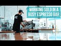 See how a professional barista makes coffee working solo