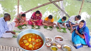 POPI KITCHEN eating mutton curry,rice,doi , misti