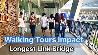 BANGKOK THAILAND - Walking Tour of Link Bridge Impact Muang Thong Thani Exhibition Center Areas