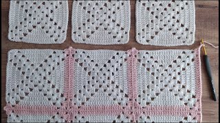 İP KESMEDEN KOLAY VE HIZLI MOTİF BİRLEŞTİRME YÖNTEMİ - HOW to JOIN GRANNY SQUARES in CROCHET