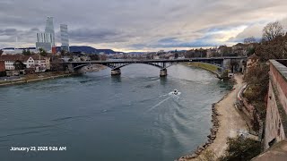 View tepi sungai Rhine di Basel Swiss