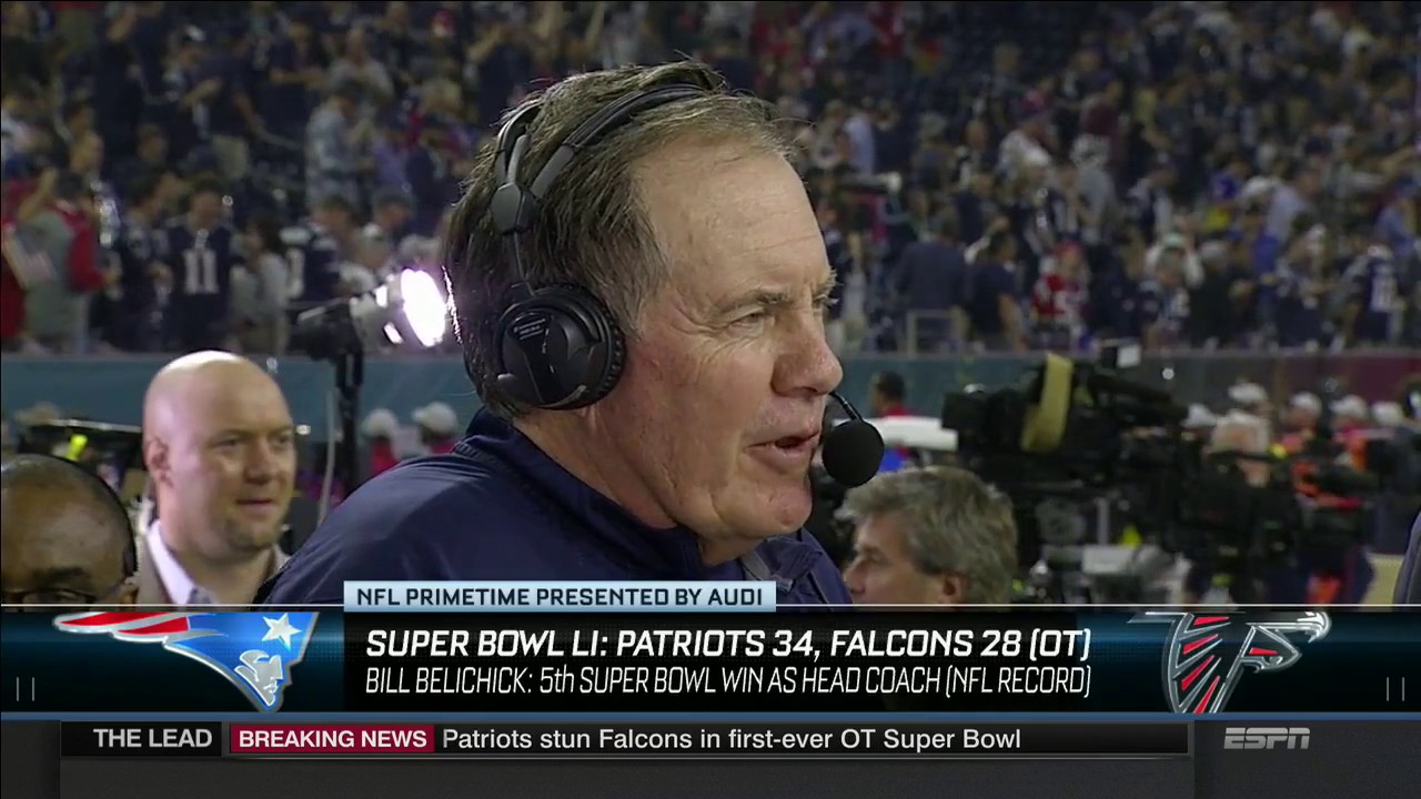 Super Bowl 51 Postgame Interview With Bill Belichick And Chris Berman ...