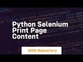 python selenium print page content