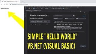 VB.NET Tutorial Simple "Hello World" (VISUAL BASIC)