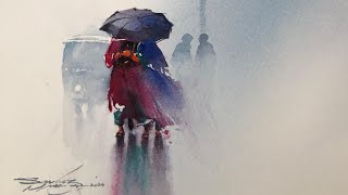 Umbrella Women Watercolor: Urban Moods