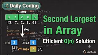 Second Largest Element in Array | Optimal O(n) Solution Explained#Java #DSA #javaprogrammingonline