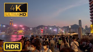 【4K HDR】Evening Walk in Hong Kong Tsim Sha Tsui (香港散步)