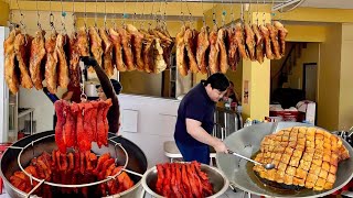 Non Stop Orders! Making 500 Kg of Red Roast Pork & Crispy Pork Belly | Thai Street Food