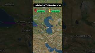 Helsinki 🇫🇮 To New Delhi 🇮🇳 Flight Path Finn Air Ay121 #aviation #airtravel #flight #shorts