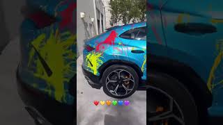 Full look at 6ix9ines new custom paint splatter Lamborghini Urus