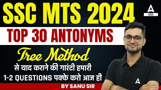 Top 30 Antonyms for SSC MTS 2024 | Tree Method | English By Shanu Sir