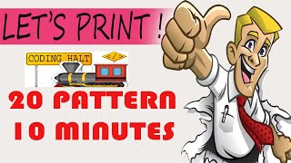 20 Patterns 10 Minutes || Pattern printing through c programming || LETS PRINT IT ||