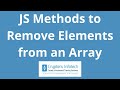 JavaScript: Methods to Remove Elements from An Array | How to Delete Items from An Array | Crypters