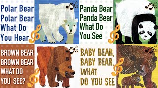 Brown Bear, Polar Bear, Panda Bear and Baby Bear, What Do You See/Hear  Story Song 🎶 Animated Books