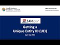 SBRN - Getting a Unique Entity ID (UEI)