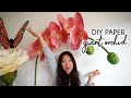 DIY Giant Paper Orchid 💕 How to make the stand, stem and #paperflower for a backdrop