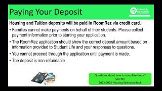 Housing Selection Overview 22 23