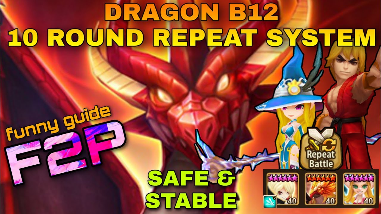 F2P DRAGON B12 / DB12 WITH KEN SAFE AND STABLE TEAM SUMMONERS WAR / SW ...