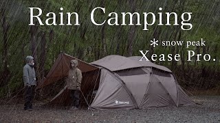 [Couple camping] Enjoy camping in the pouring rain with Snow Peak Xease Pro. ASMR