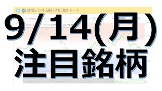 【9月14日(月)の注目銘柄】本日の株式相場振り返りと明日の注目銘柄を解説