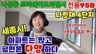 349.세종시 나성동트리쉐이드리젠시전용95B 내부구조 평면도 입지 소개 영상. 개성있는 평면 알찬 수납공간