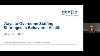 Webinar: Ways to Overcome Staffing Shortages in Behavioral Health