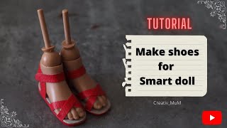 DIY -  EASY Smartdoll Shoes | FREE PATTERN | Sandals | doll shoes