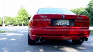 Supercharged BMW 850 (e31) with Magnaflows taking off