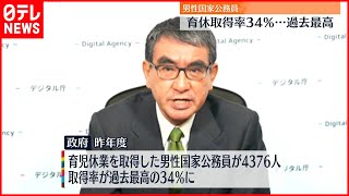 【過去最高】男性公務員の育休取得率34％