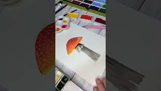 Painting a Fly Agaric Mushroom in Watercolour #watercolourpainting #watercolour #watercolourart #art
