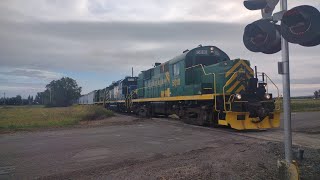 Buffalo Southern Railroad 5010 RS 11and 1847 and CSX 6003 and buffalo Southern 1847 RS18U hit car