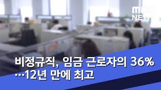 비정규직, 임금 근로자의 36%…12년 만에 최고 (2019.10.29/5MBC뉴스)