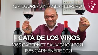 Cata de los vinos 1865 Carménère y Cabernet Sauvignon 2021 - Vino de Febrero (Membresía Vintage)