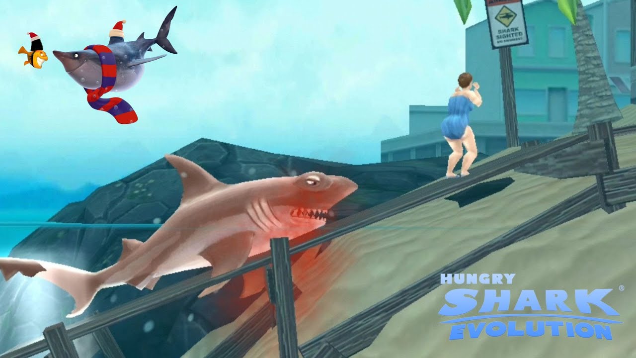 🦈Hungry Shark Games EVOLUTION Blood Shark Adventures On The Beach - YouTube