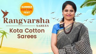 Summer Cotton Fest- Rangvarsha Sarees - Cotton kota sarees in contemporary prints- 9th March 2023