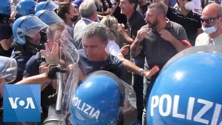 Tension as Alitalia Supporters Rally at Fiumicino