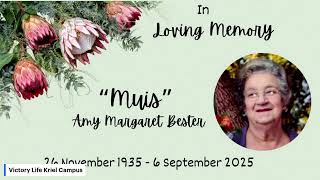In Loving Memory of Amy Bester. 15 September 2025