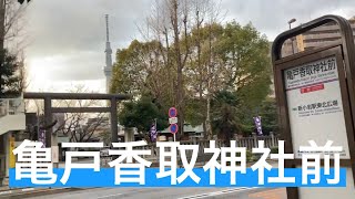 江東区唯一の京成タウンバスのバス停【日本バス停紀行】第26回　亀戸香取神社前