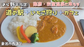 弥彦神社・岩室温泉に来たら「そら野テラス」道の駅＋いちご狩り＋カフェ・ランチ(新潟 グルメ)