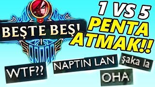 Jaxres - KATARİNA İLE 1 VS 5 PENTAKİLL ATMAK!!