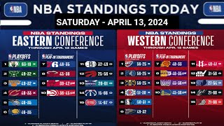 NBA STANDINGS TODAY as of APRIL 13, 2024 | GAME RESULT