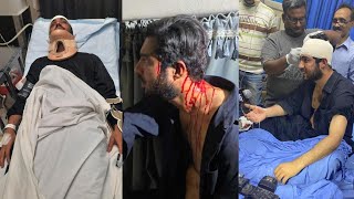 Iqrar Ul hassan After Injured Admitted Liaquat National Hospital With Waseem Badami