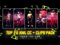 TOP 30 XML + CLIP + CC | FF NEW LOBBY CLIPS PACK 💫| FF EMOTE CLIPS 🔥| FF CLIPS