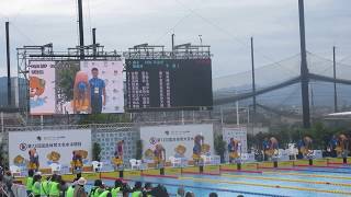 えひめ国体　水泳競技・競泳／男子100m平泳ぎ（無差別）予選2組、1着：宇都宮壱基（愛媛）1分03秒40