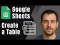 Google Sheets: How to Create a Table (2025 Tutorial)