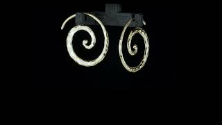 Boho Hammered Wire Spiral Hoop Threader Earrings 14K Gold Plate Silver