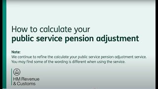 How to calculate your public service pension adjustment