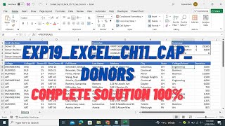 Exp19_Excel_Ch11_Cap_Donors | Excel Chapter 11 Capstone - Donors | Capstone Donors